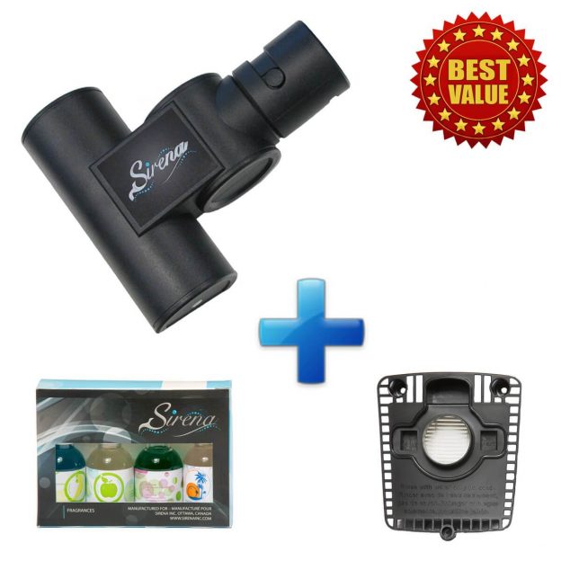 Sirena Turbo Pet Hair Brush + Sirena Fragrance Pack + Replacement HEPA Filter (BUNDLE)